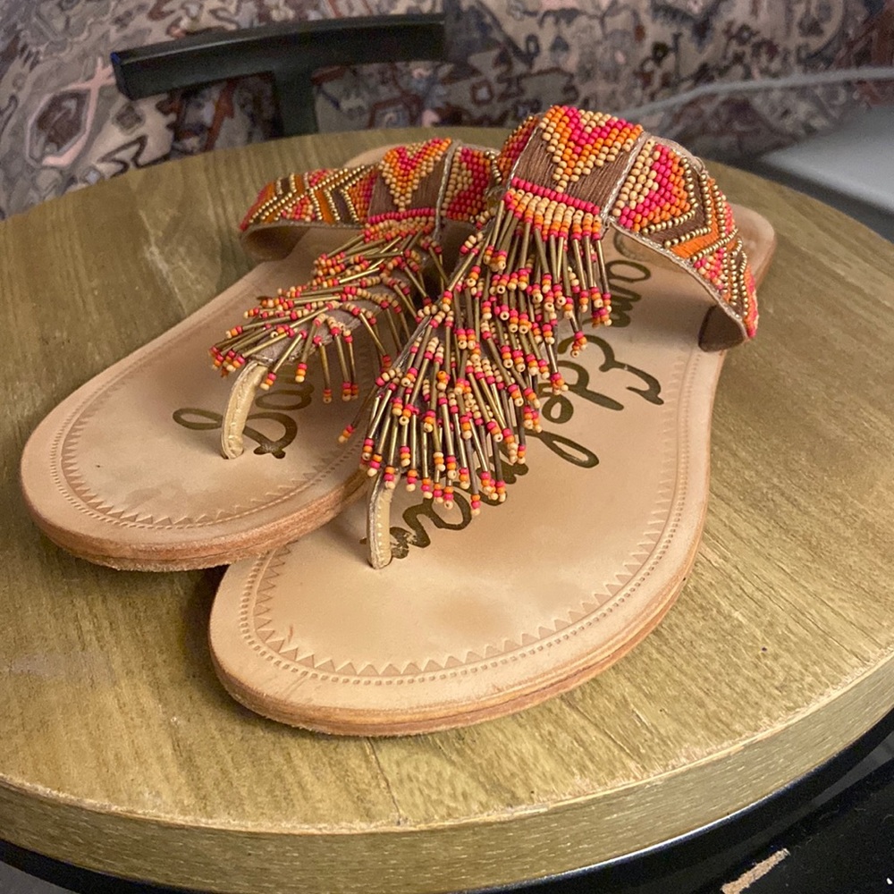sam edelman beaded summer sandals size 8